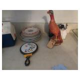 Wild Turkey Ceramic, Glass Cow, Blue Swan Wild Turkey Ceramic, Glass Cow, Blue Swan