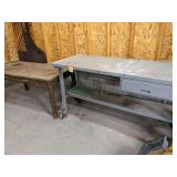 Metal Shop Table, Wood Table Metal Shop Table, Wood Table