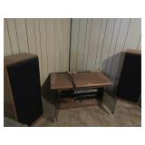 2) Speakers, Tv Stand, Cords, Sony DVD Player, 2) Speakers, Tv Stand, Cords, Sony DVD Player,