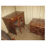 Four Drawer Desk, Chair, and Side Table Four Drawer Desk, Chair, and Side Table