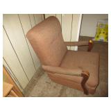 Classical Design Brown Cloth Cushioned Rocker Classical Design Brown Cloth Cushioned Rocker