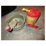 Necco Mary Jane Tin, Potato Ricer Necco Mary Jane Tin, Potato Ricer