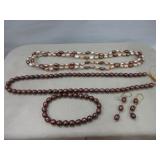 String of Colored Stones with Matching Earrings,