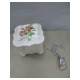 Glass Jewelry Box, Necklace with Sea Stone