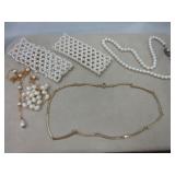 White Stone Necklace, Bracelets, and More