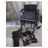 Wheel Chair, Padded Seats, Foot Rests, Leg Braces