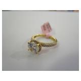 Sterling Silver / Gold / Cubic Zirconia Ring