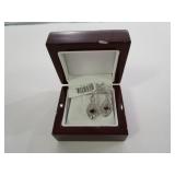 Sterling Silver / Garnet / White Topaz Earrings