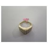 Sterling Silver / Gold / Diamond Ring Size 7