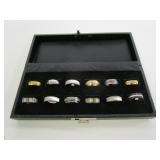 12) Band Rings with Display Case