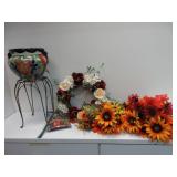 Artificial Flowers, Planter Pot, Stand, String