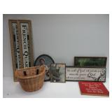 Wooden and Framed Wall Decor, Basket