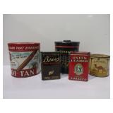 Tobacco Tins: Camel, Granger, Union Leader,