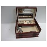 Wooden Jewelry Box with Knifes, Rings,