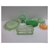Green Glass Plates, Serving Dish