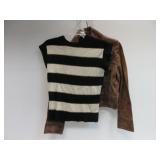 Size 8 Suede Jacket with Striped Shirt