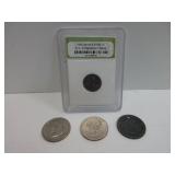 Lincoln Penny, One Dollar Coin, Quarter