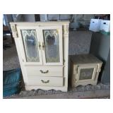 Matching Side Table and Small Tan Dresser