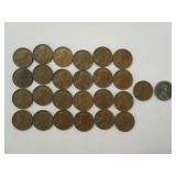 25) Wheatback Pennies, 1) Steel Wheatback Penny