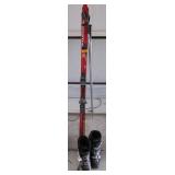 Skis with Boots and Poles