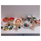 Decorative Pinecone Garland, Leaf Dishes, Mugs