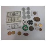 Foreign Money, Poker Chips, Fake Bills