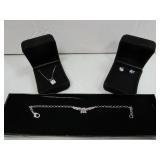 Matching Cubic Zirconia Earrings, Bracelet,