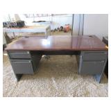 Desk with Opening for Cords and Drawers