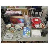 Wire Tray, Candle Holder, Christmas Book, Plate