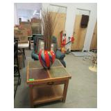 Accent Table, Vase With Artificial Plants