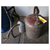 Older Gas Can and Handheld Funnel