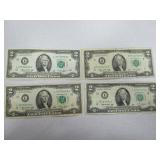 4) 1976 Two Dollar Bills