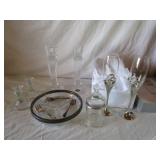 Shannon Crystal Candlesticks, Silver-Plated Flutes