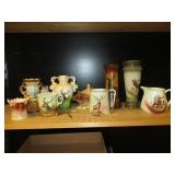 Elk And Deer Porcelain Vases, Mugs 1800