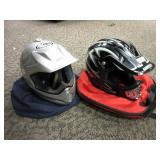 2) XXL Riding Helmets, Goggles