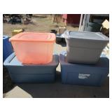 4) Storage Totes with Lids