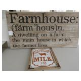 Large Farmhouse Sign, Milk Sign