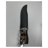 Flamed Skull Hunter, 13.25" Overall, Sheath