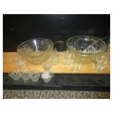 2) Sets Glass Punch Bowls