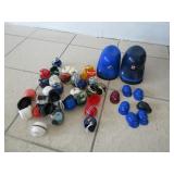 Toy Baseball and Football Helmets