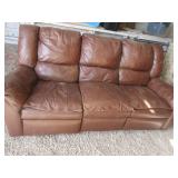 Red/Brown Reclining Leather Couch and Loveseat