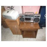 2) End Tables, Stereo, Printer