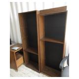 2) Bookshelves, Small Cabinet with Wheels
