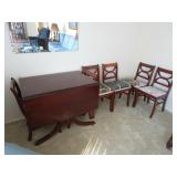 Dining Table with Folding Leaves, 6) Chairs
