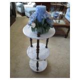 Marble And Wood 3-Tier Stand, Candle