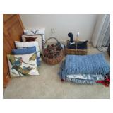 Blanket Throws, Throw Pillows, Wicker Baskets,