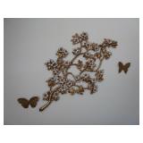 Tree Branch With Flowers And Butterfly Wall Decor