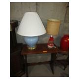 Side Table With 2) Lamps