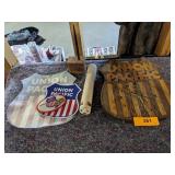 Wood Union Pacific Wall Clock, Whistle, Pen Holder