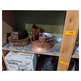 Wood Dish, Match Holder, Anniversary Plate, Gold